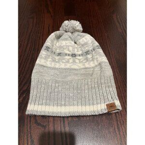 Roots Canada Men's Wool Blend Beanie Cap, Gray/Cream, One Size